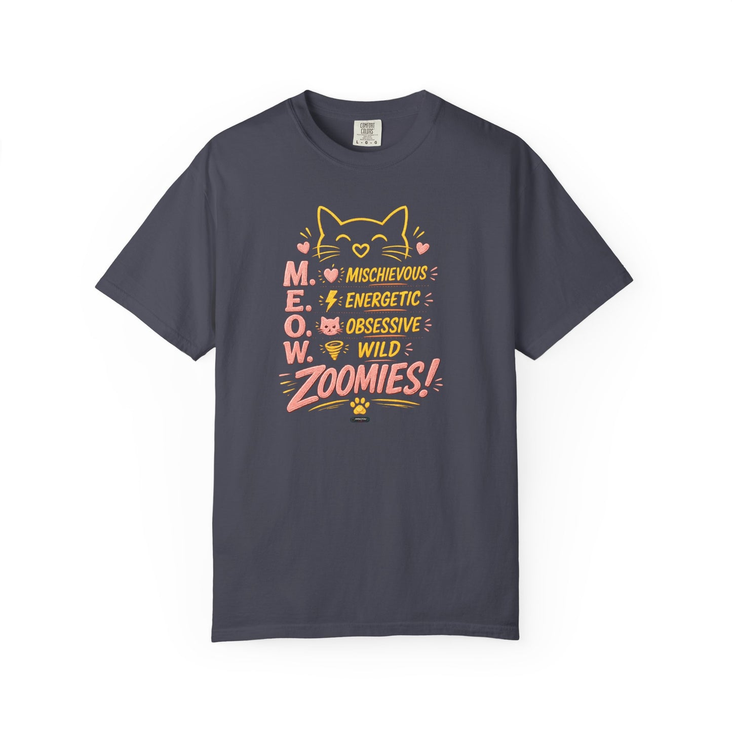 CAT "MEOW" Mischievous Energetic Obsessive Wild Zoomies T-Shirt