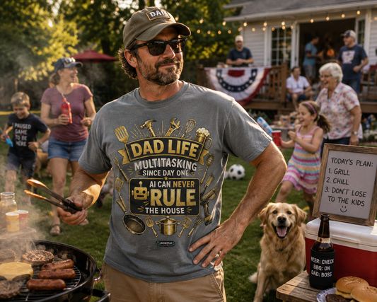 Dad Life "AI Can Never Rule the House" Funny Fatherhood T-shirt