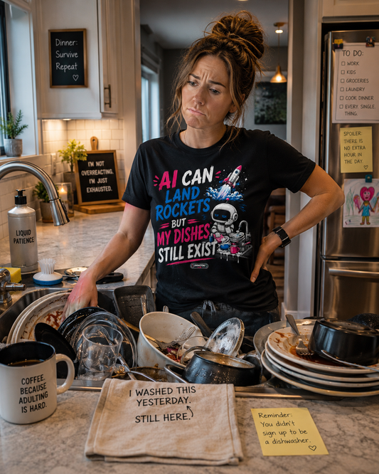 AI Can Land Rockets But My Dishes Still Exist T-Shirt