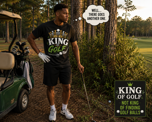 King of Golf T-Shirt — Crowned Golfer Graphic Tee