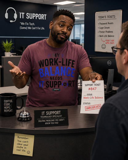 Work-Life Balance Needs IT Support T-Shirt